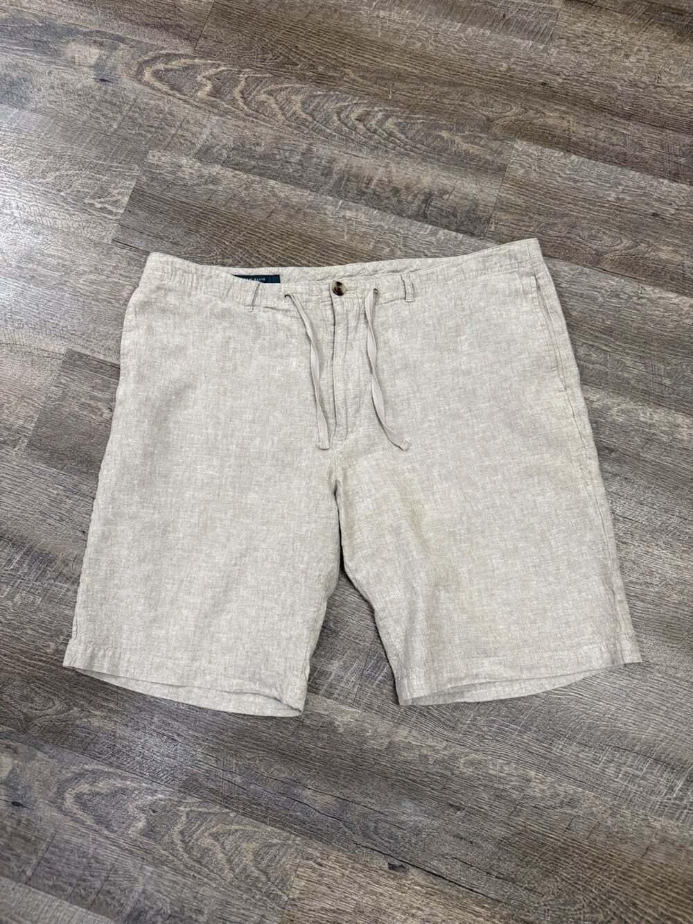 Perry Ellis Linen Blend Shorts 38 Mens 7" Coastal Cotton Miami Vice Preppy New